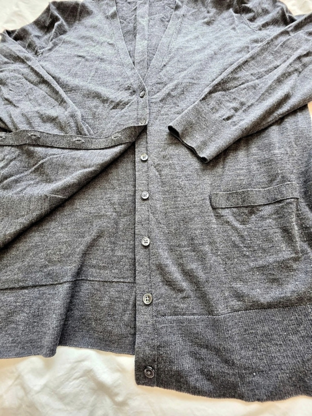 Banana Republic Merino Wool Cardigan Gray XL - Picture 5 of 9